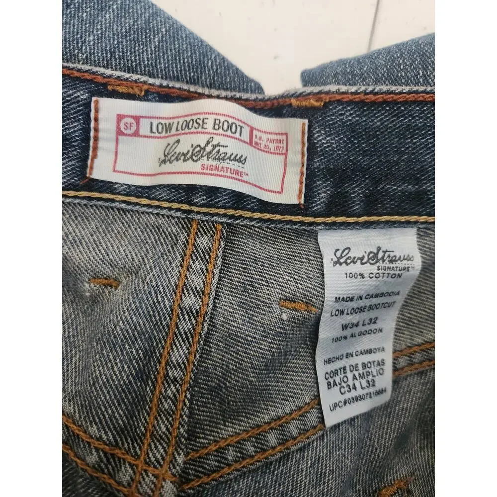 Levis mens low loose bootcut jeans sz 34x32* measures 35x30 y2k skater grunge